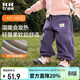 Kocotreekk樹(shù)兒童褲子保暖加厚兒童抓絨褲男女童工裝褲秋冬季長(cháng)褲