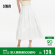 森馬（Semir）半身裙女夏A字白色純色松緊腰長(cháng)裙優(yōu)雅白月光蛋糕裙101325120010