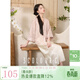 三彩【落花微雨】2025夏季新款新中式外套盤(pán)扣七分袖開(kāi)衫寬松C 蜜桃粉花卉 S 155/80A