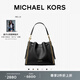 MICHAEL KORS 邁克高仕【兩件折上折】MK Mina 女士大號編織鏈條單肩水桶包 黑色  001（金色五金） 大號