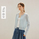茵曼（INMAN）茵曼慵懶圓領(lǐng)薄長(cháng)袖針織開(kāi)衫26夏女裝新款空調衫上衣外套天藍色M
