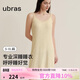 ubras呼呼睡裙女碎花吊帶裙子可外穿春夏款黃底薰衣草印花