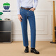 texwood蘋(píng)果男士牛仔褲新款商務(wù)通勤休閑褲透氣棉石磨直筒長(cháng)褲 藍色 34