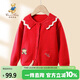 Classic Teddy精典泰迪女童外套兒童針織開(kāi)衫上衣中小童裝春新年拜年服 大紅120