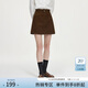 范思藍恩秋冬短裙女休閑棉感A字半身裙子2024新款高腰顯瘦14564 摩卡棕 XS