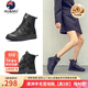 AU&MU【5折清倉】冬季羊毛雪地靴加絨加厚女靴保暖短筒東北雪地棉靴子 黑色 【羊毛保暖】277 37