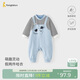 童泰（TONGTAI）嬰兒連體衣春秋季男寶寶衣服新生兒哈衣周歲爬服外出服藍色80cm