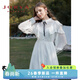 卓雅周末（JORYA weekend）安妮公主系列|卓雅春新蝴蝶結鉆扣荷葉邊拼接收腰連衣裙EJWCCC13 白色-預售7天 M -預售7天