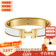 愛(ài)馬仕（HERMES）手鐲 Clic合金琺瑯手鐲 經(jīng)典款H扣手鐲男女同款 圣誕禮物 禮盒裝 白色-黃金色