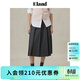 ELAND【醋酸＋萊賽爾】衣戀半身裙女中長(cháng)款百褶公式裙25秋季新款 深灰色(17)D/Grey L 170