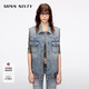 MISS SIXTY2025夏季新款工裝牛仔馬甲女復古洗水多耳仔設計寬松 灰藍 S