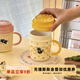 舍里可愛(ài)貓咪陶瓷馬克杯生日禮物帶蓋早餐杯家用辦公室喝水杯子伴手禮 星星貓咪460ML-黃色蓋子 帶蓋設計|精致彩盒