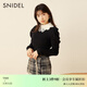 SNIDEL秋冬甜美純色可拆蕾絲領(lǐng)泡泡袖針織衫SWNT235089 黑色 均碼 （F）