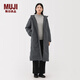 MUJI 女式不易沾水羽絨長(cháng)大衣長(cháng)款羽絨服女款女裝外套 冬季 BD10VA5A 中灰色 L （165/88A）