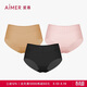 愛(ài)慕【3件包】KiKi褲輕薄凈痕爽滑錦綸觸感女士中腰三角褲