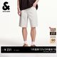 杰克·瓊斯（JACK&JONES）男裝皮標logo舒適百搭潮流時(shí)尚簡(jiǎn)約風(fēng)個(gè)性白色牛仔短褲225243022 A05乳白色 M (175)