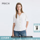 PRICH淡人穿搭氣質(zhì)V領(lǐng)短袖襯衫2025夏季新款垂墜感收腰顯瘦上衣女 10白色 M (165)