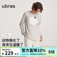 ubras貼貼系列奶酪絨睡衣女萌化動(dòng)物家居服套裝情侶男秋冬 女-影灰色 L