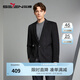 柒牌西裝外套男春夏休閑修身提花一?？刍疑珕挝魑鞣?JC701 炭灰 48 B