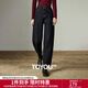 初語(yǔ)牛仔褲女2025冬季新款原色不易褪色抓絨保暖顯瘦廓形香蕉褲 牛仔原色 29