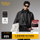 卡賓（CABBEEN）【天然羊皮】卡賓工裝風(fēng)寬松夾克男裝2025冬季新款美式復古外套 煤黑色01 XL /180/52