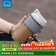 樂(lè )扣樂(lè )扣（LOCK&LOCK）咖啡杯耐熱玻璃水杯子男女學(xué)生便攜式雙飲吸管杯隨手杯500ML灰色
