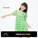 little MO&Co.童裝夏裝裙子女童純棉碎花裙兒童短袖連衣裙小女孩 翠綠色 140 140/64
