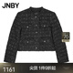 JNBY/江南布衣秋冬短款羽絨服復古無(wú)領(lǐng)小香風(fēng)休閑外套5O0C14690 001/本黑 S