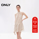 ONLY秋季時(shí)尚仙女氣質(zhì)荷葉邊掛脖短裙連衣裙女|124307006 HH5 桑迪紋樣沙色底 M (165) 84A