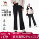 駱駝（CAMEL）戶(hù)外軟殼褲女秋冬加絨保暖抗靜電防潑水微喇叭褲徒步登山長(cháng)褲9195