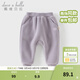 戴維貝拉（DAVE＆BELLA）男童哈倫褲兒童冬裝新款大PP褲搖粒絨兒童束腳褲加絨女童休閑長(cháng)褲 灰紫色【現貨】 100 cm（建議身高90-100cm）