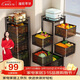溢彩年華 旋轉置物架廚房落地蔬菜收納儲物架可移動(dòng)衛生間置物架六層1118