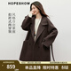 紅袖（hopeshow）洋氣寬松雙面呢外套2025冬季新款女裝兩穿領(lǐng)設計100%綿羊毛呢大衣 松露棕0B2 M
