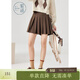 紫涵（ZIHAN）紫涵學(xué)院風(fēng)百褶短裙女春季學(xué)生防走光小個(gè)子A字半身裙 咖色 S