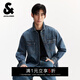 杰克·瓊斯（JACK&JONES）男裝春季新款純棉舒適休閑寬松牛仔翻領(lǐng)長(cháng)袖襯衫外套225462001 E39中藍牛仔  常規 M