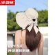北極絨防曬帽女黑膠遮陽(yáng)漁夫帽夏季防紫外線(xiàn)蝴蝶結遮陽(yáng)帽戶(hù)外騎車(chē)遮臉帽 米色 54-60cm均碼