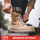 馬登馬丁靴男潮百搭高幫靴子沙漠靴英倫風(fēng)鞋子工裝靴男靴子 沙色   42 (260mm)