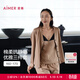 愛(ài)慕（Aimer）【三件套】時(shí)尚優(yōu)雅柔軟舒適星序開(kāi)衫家居服三件套方便穿脫 朝霧棕640 M 165