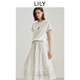 LILY2026夏新款全棉簡(jiǎn)約貓咪印花圖案休閑通勤圓領(lǐng)短袖T恤女上衣 603本白 S