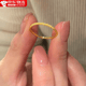 飾薇越南沙金戒指情侶求婚戒指仿黃金色高級感素圈簡約磨砂送女友禮物 滿圈細閃磨砂戒指18mm