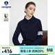 Navigare意大利小帆船毛衣女士秋冬款翻領(lǐng)高端羊毛衫百搭顯瘦POLO領(lǐng)針織衫 海軍藍 L