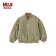 MUJI大童不易沾水雙面穿抓絨夾克衫兒童外套男童女童童裝25年冬季 卡其綠 110 /56A