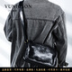 曼尼瓊詩(shī)（VUNIQSON）單肩包男士斜挎包真皮2025新款簡(jiǎn)約休閑通勤背包潮流郵差包男 黑色 頭層牛皮