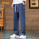 JEEP吉普高端衛褲男2026春秋新款寬松直筒休閑褲男士運動(dòng)闊腿長(cháng)褲子男