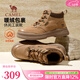 駱駝男鞋冬季新款加絨保暖增高耐磨城市休閑高幫工裝靴 G15W136021 淺棕 42