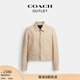 蔻馳（COACH）奧萊女士經(jīng)典標志拉鏈夾克 亮卡其色 XS