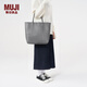 MUJI 手編包 環(huán)保材料 手提包菜籃子 編織包草編包 包包 女包 灰色 大 長(cháng)30*寬12*高30cm