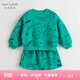 MARC&JANIE馬克珍妮兒童春裝新款 女童植物滿(mǎn)印寬松衛衣半裙套裝 231317 滿(mǎn)印植物 100