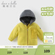 戴維貝拉（DAVE＆BELLA）女寶寶外套休閑男童棉服搖粒絨兒童連帽上衣冬季新款小童外衣童裝 芥末黃【現貨】 120 cm（建議身高110-120cm）