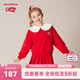 NEW BALANCEnb童裝兒童女童紅色時(shí)尚長(cháng)袖半身裙服套裝ND2PE1A132 紅色 120